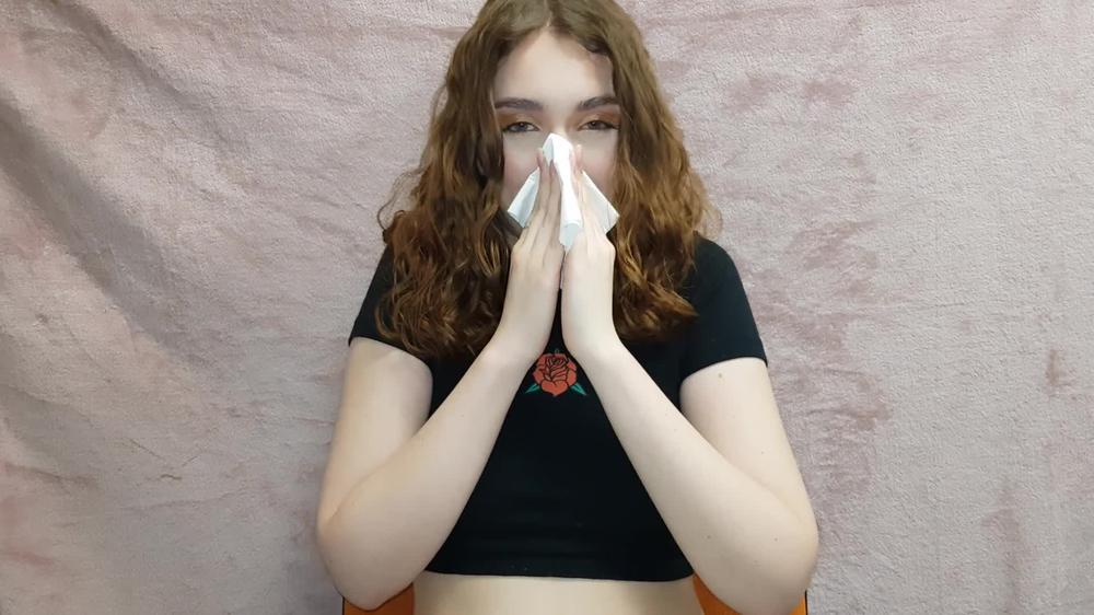 Wetschoolgirl Loud Nose Honking With Red Lips