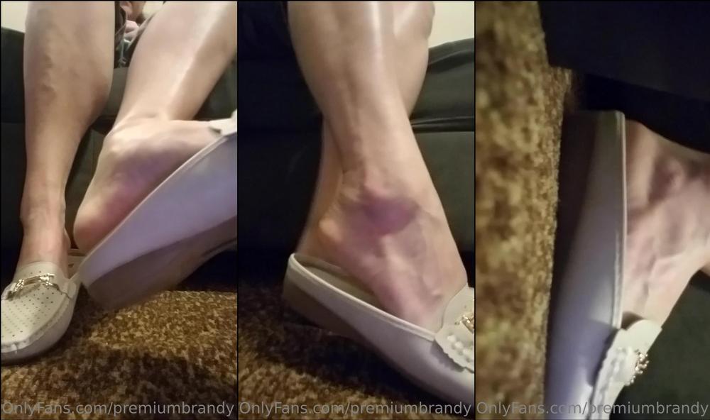 premiumbrandy 01 12 2022 2701328439 white mules shoe play this is one of my first shoe plays. i dangle and smack them to my fe