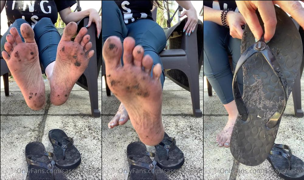 sassysolesxo 06 02 2021 2025587644 Hey Slave, my toes and soles are filthy, time to get to work with that tongue or else