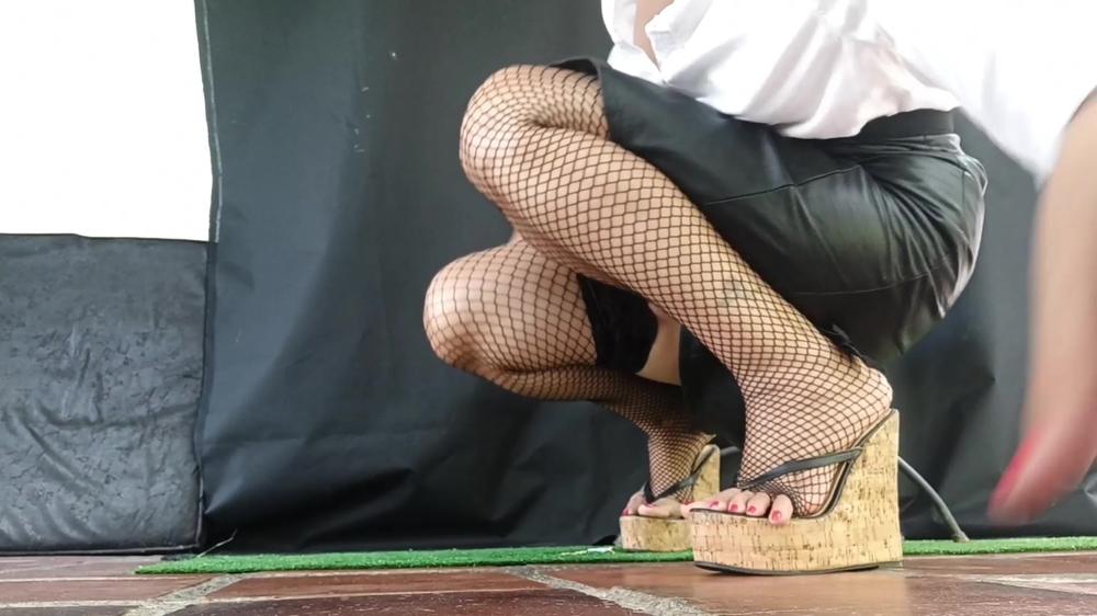 Goddess Foot Fetish - In High Heels And Fishnet Stockings Alicia Crushes And Dominates This Man (2)