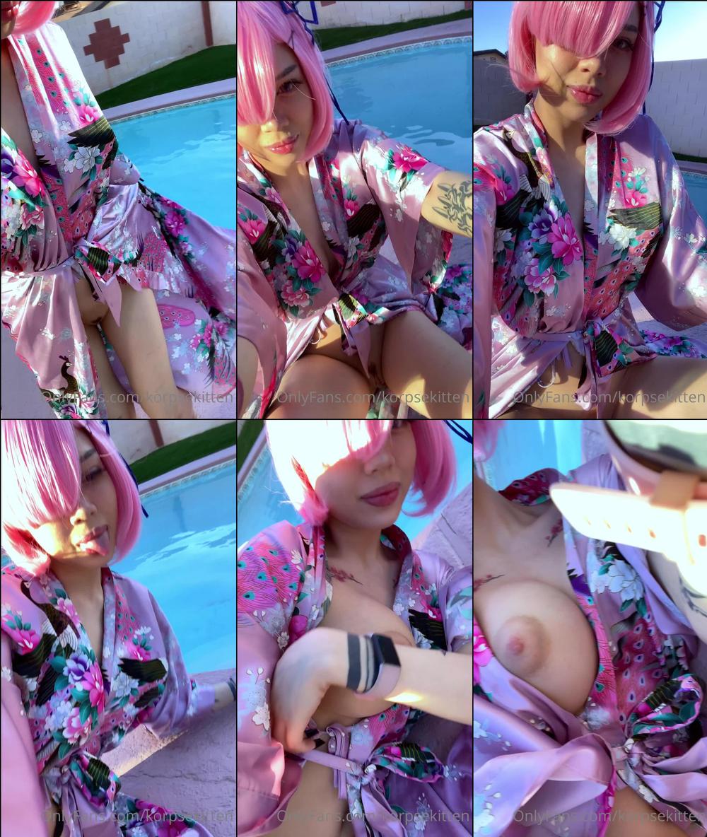 korpsekitten 01 05 2021 2068496130 Enjoying the sunshine on my naked body (I lose how loose this robe is)