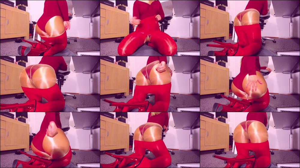 Milk your balls for my shiny ass in nylon layers - pantyhose