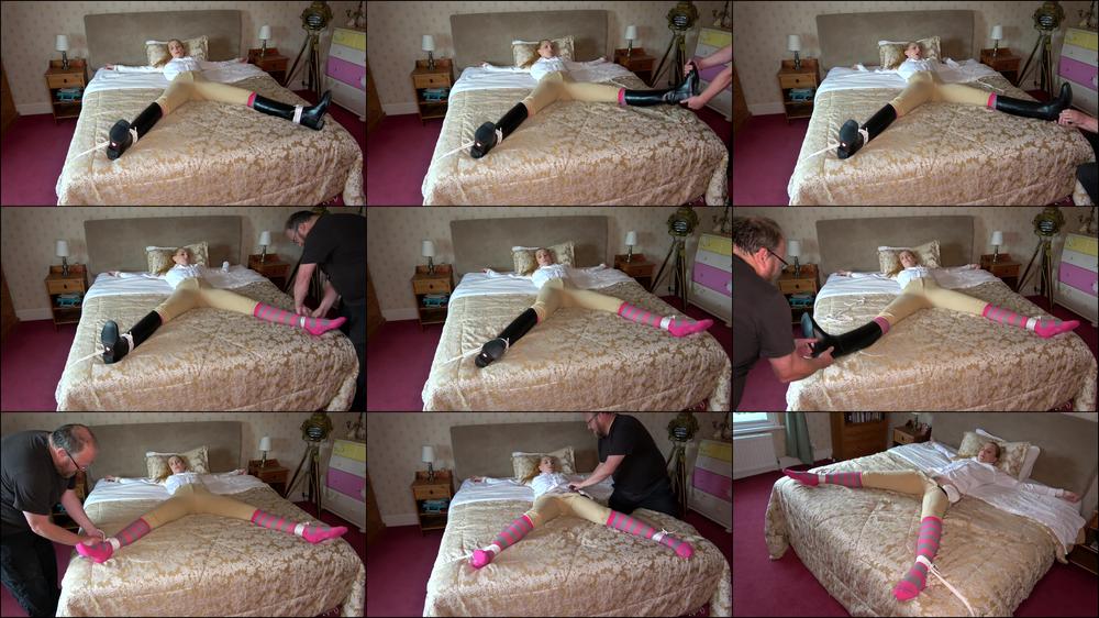 Ariel Anderssen Boots Pulled Off While Tied To Bed