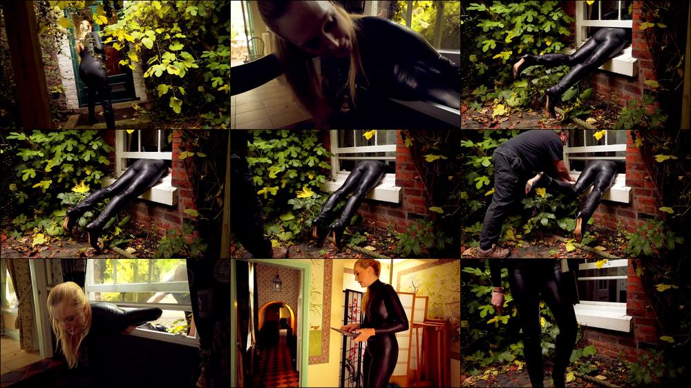 Ariel Anderssen Catsuited Burglar Stuck In Window