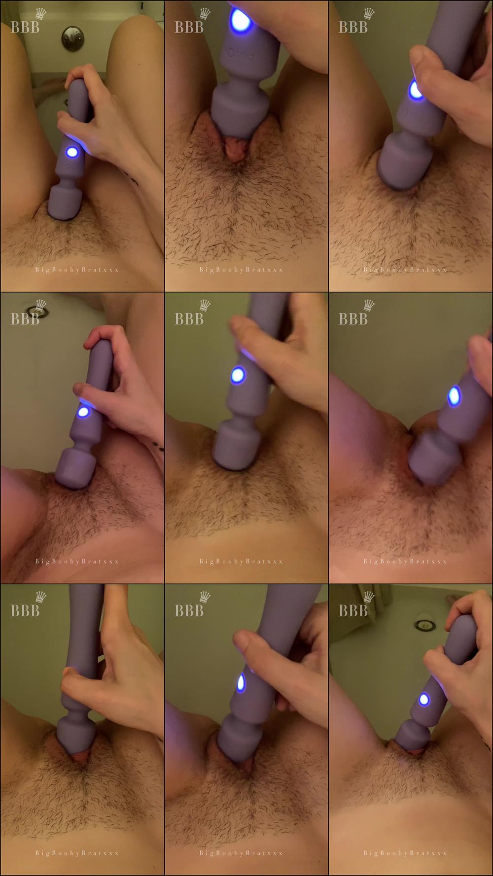 Wet wand fun in the bathtub