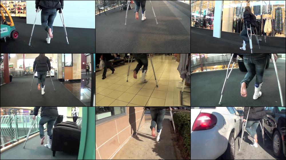 Public Crutching in One Sneaker - Apr 11, 2018