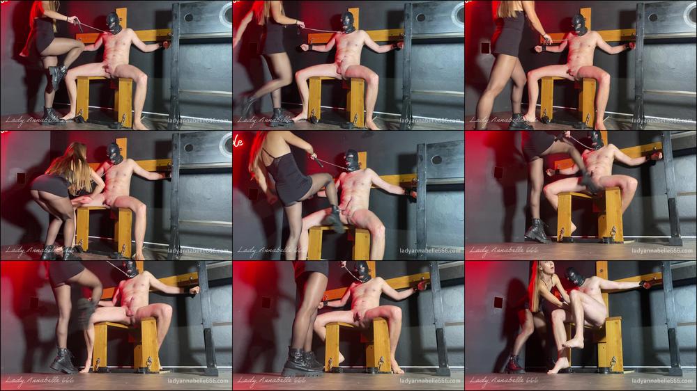 Busting balls in bdsm dungeon
