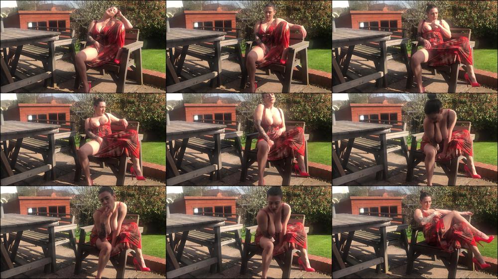 Pussy Play in the Garden Chair Outside