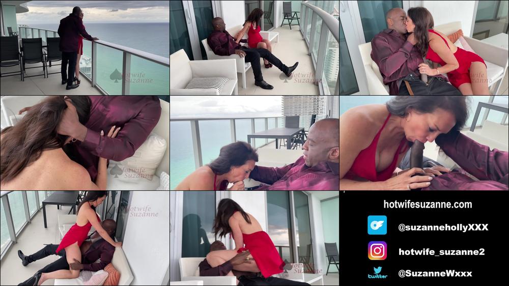 Hotwife Suzanne - The Balcony In A Red Dress - Manyvids