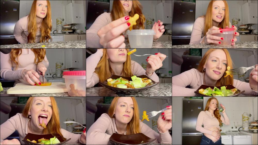 Giantess finds potato tinies on her kitchen