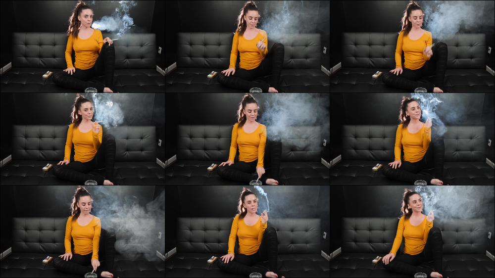 Smoking in Yellow Shirt