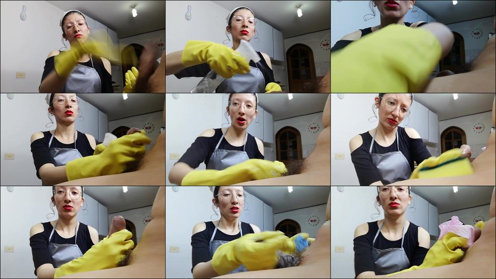 JOI POV I CLEAN UR DICK CLEANING LADY STEPMOM AND STEPSON