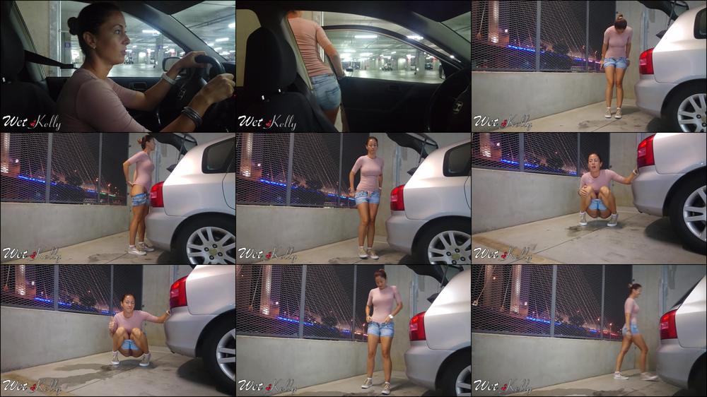 Wet Kelly Pee Desperation In The Parking