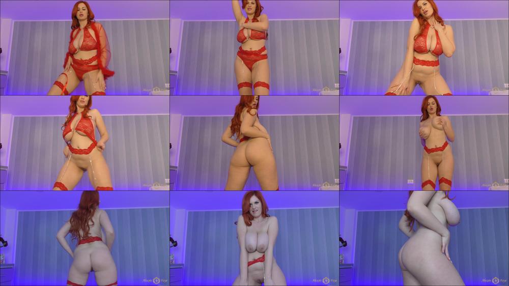 Red transparent  robe striptease 4k