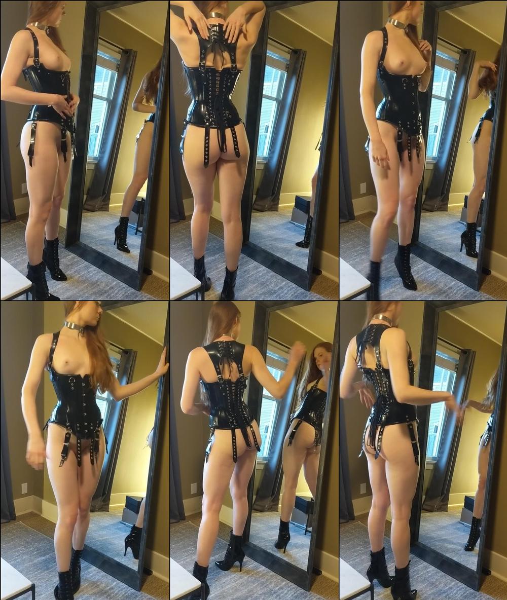 mdollbot 03 12 2020 1374923496 Two clips  Admiring my corset with its new posture straps 