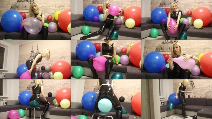 Leatherlove Katya In Latex Popping Balloons