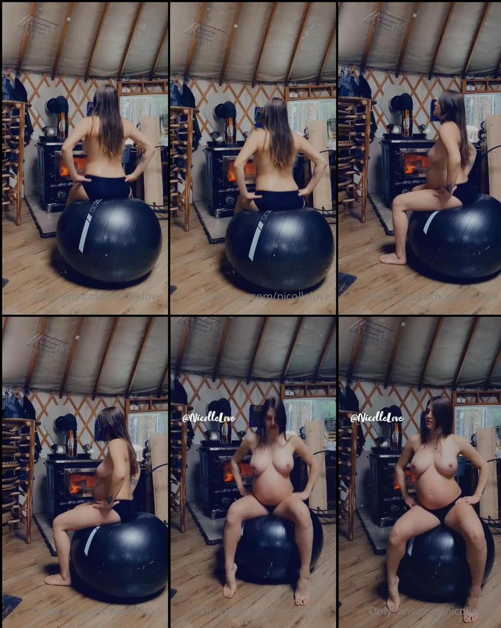 nicollelove 13 12 2021 2301134113 Doing my pregnancy ball exercises in front of the hot fire 
