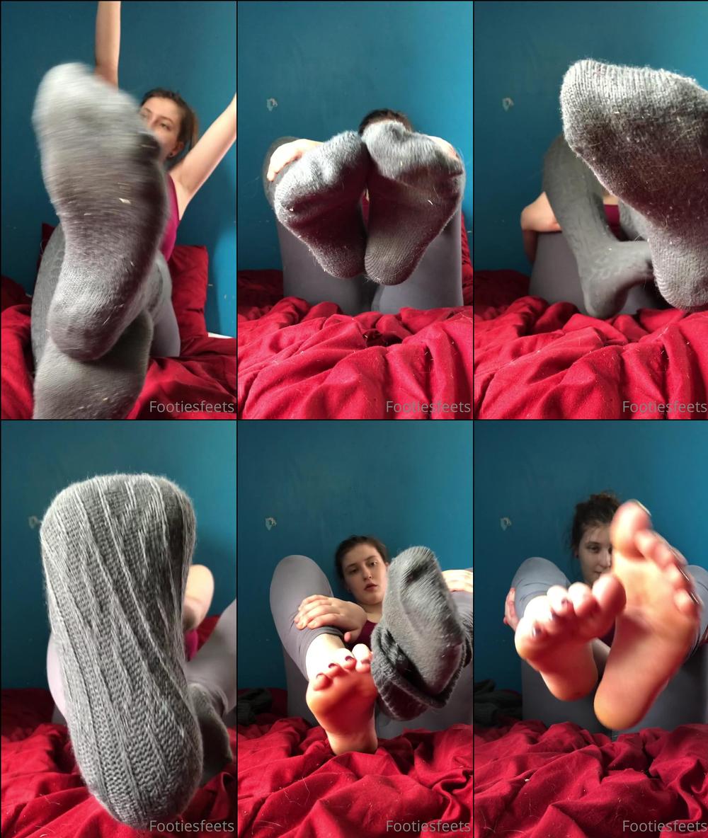 footiesfeets 03 06 2020 43444073 Socks strip tease Even more knee high socks