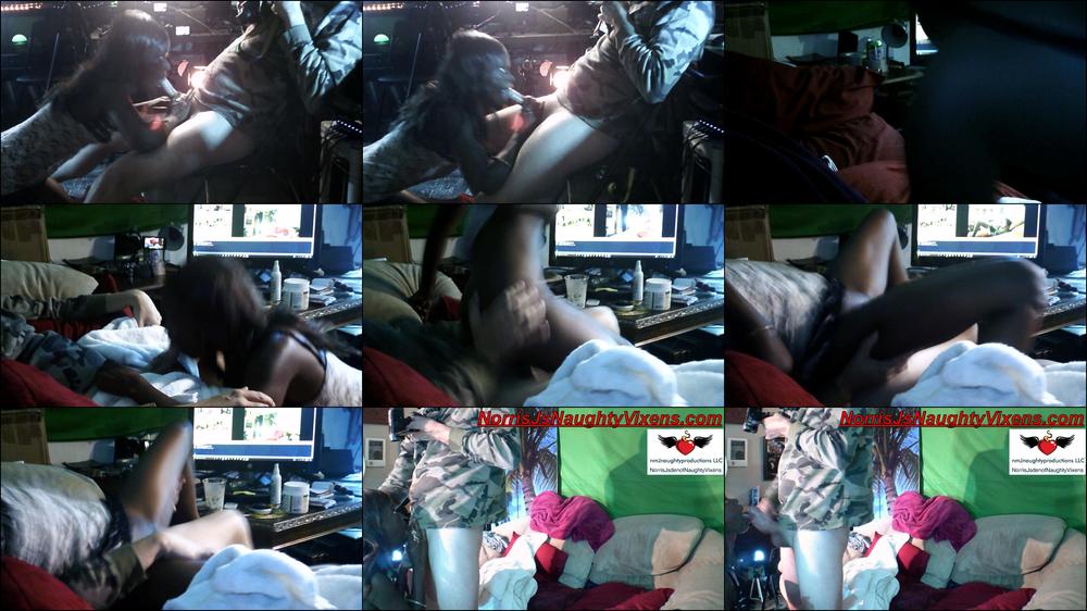 Ebony maid sucks my dick good then sex
