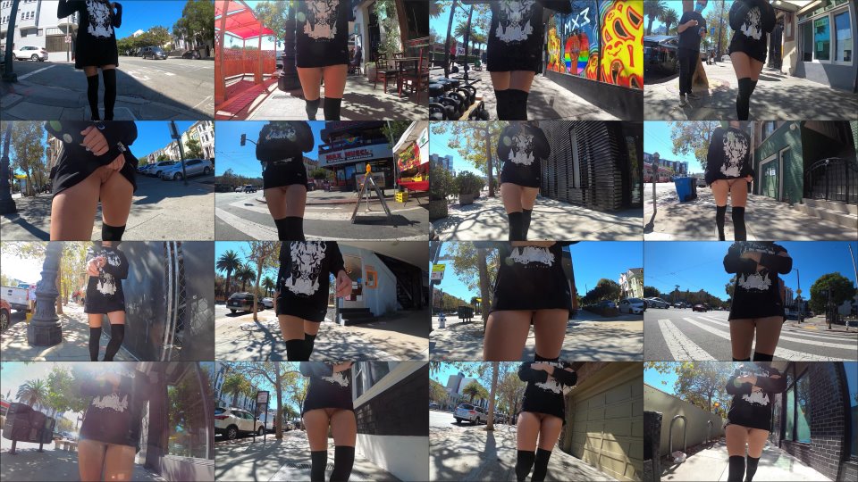Shy Goth Sweater Bottomless Walk Part 1