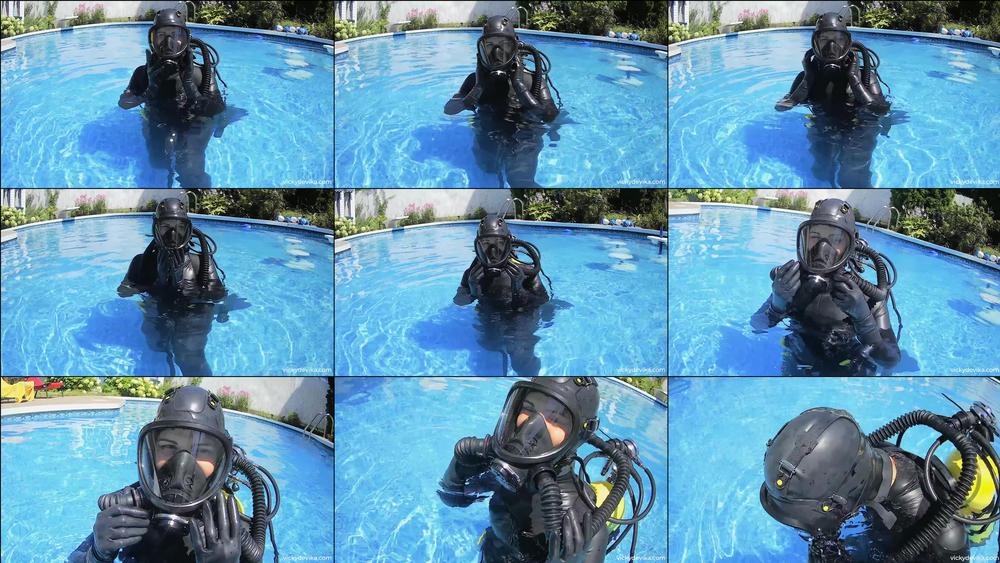 vickydevika 03 08 2020 636529726 Trying my new 3M gasmask with the double hose scuba setup. Wanna dive in with me  ; )
