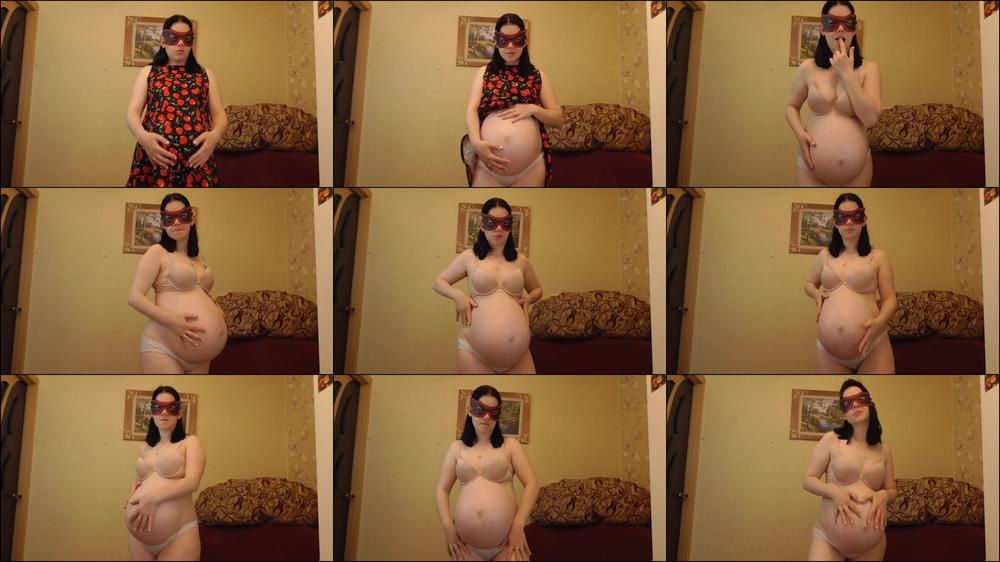 Hot Pregnant Girl Takes Off Her Dress