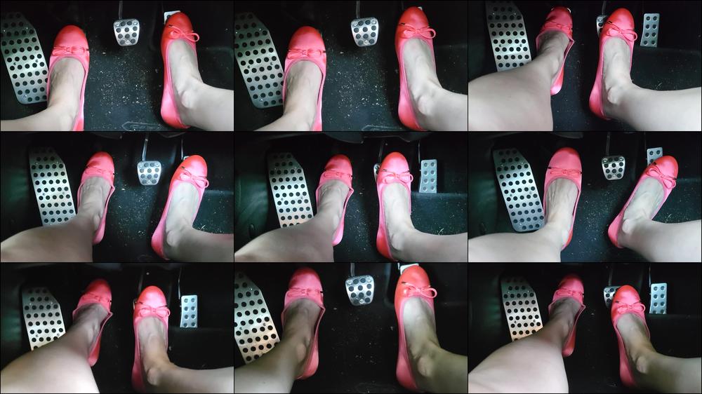 Coral Satin Flats On Pedals