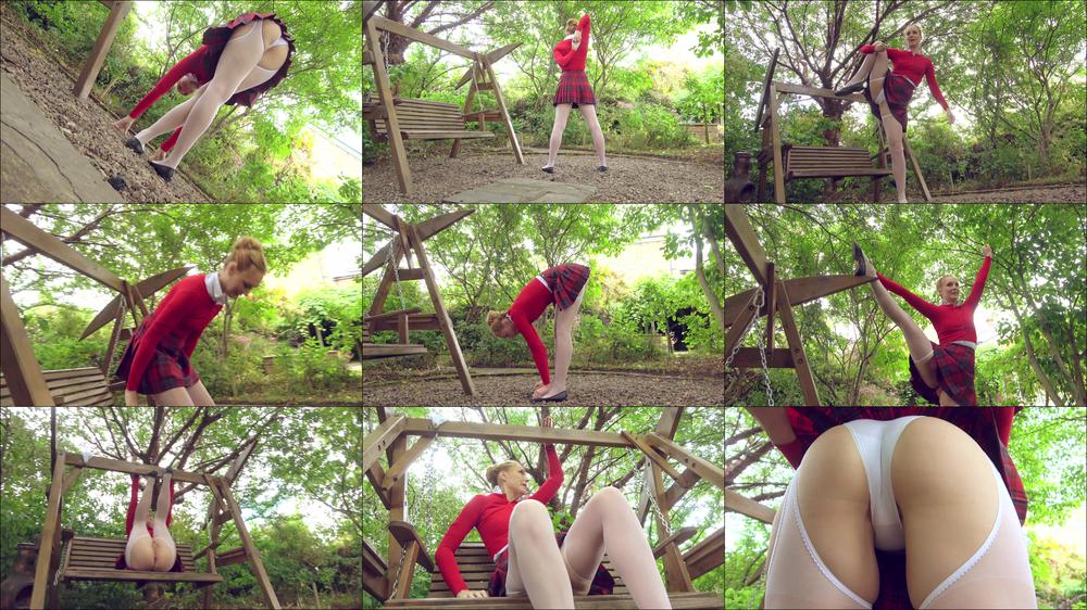 Ariel Anderssen Schoolgirl Stretching In Garden