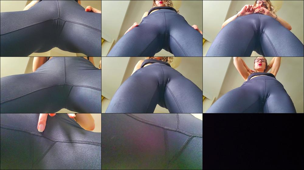 Scissored In Shiny Yoga Pants