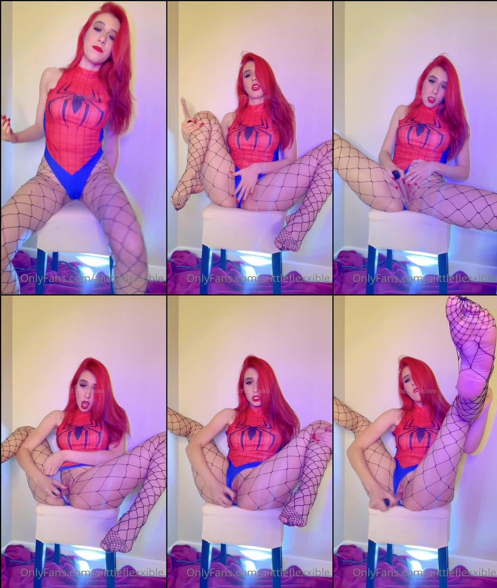 alittleflexxible 06 05 2022 2428850835 Playing with my pussy in my Spidergirl cosplay 