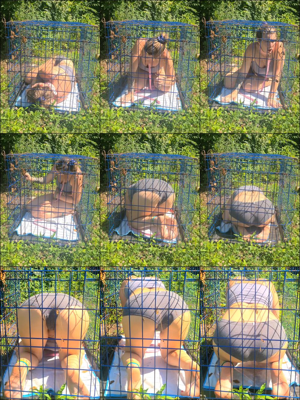 Caged Collared Outdoor Pee Desperation