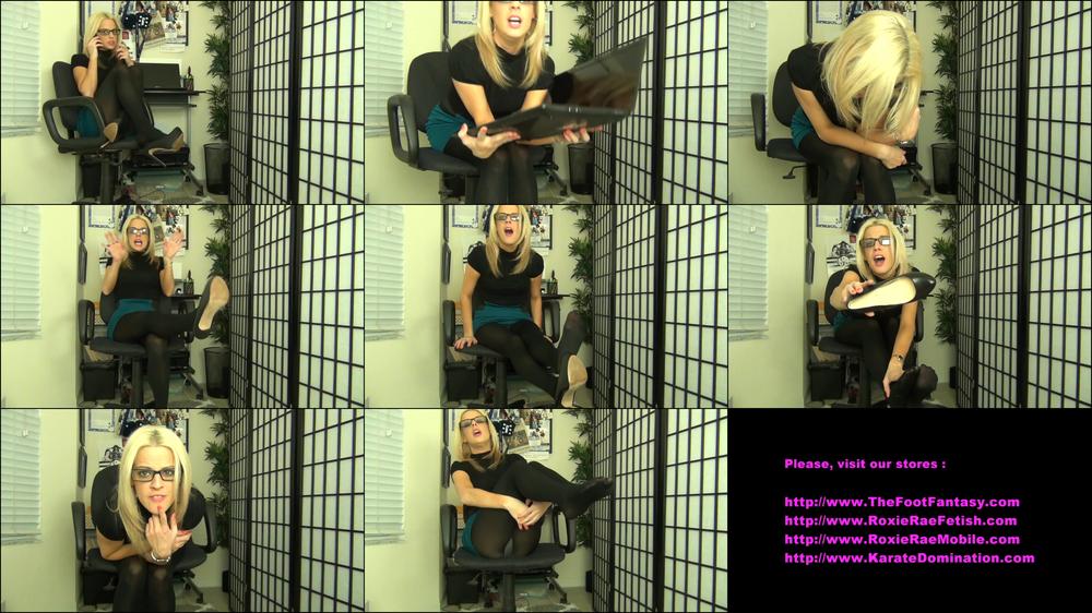 Roxieraefetish Roxie Office Foot Domination