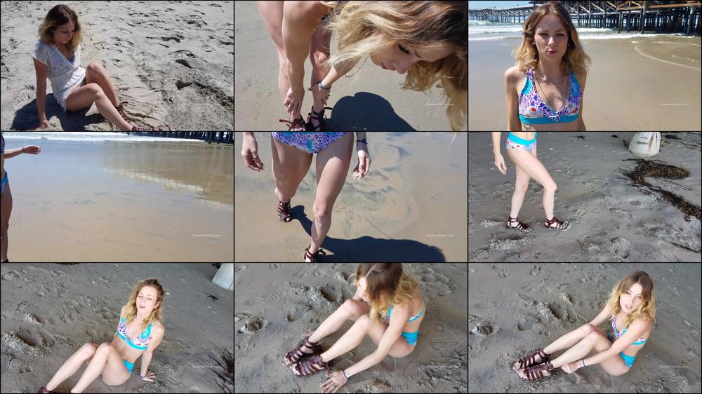 Amber's Roman Sandals at the Beach