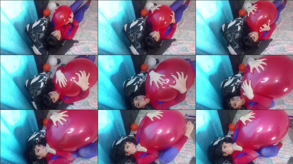 SPIDER GIRL SQUEEZING BALLOON WHILE B2P - July 21, 2022