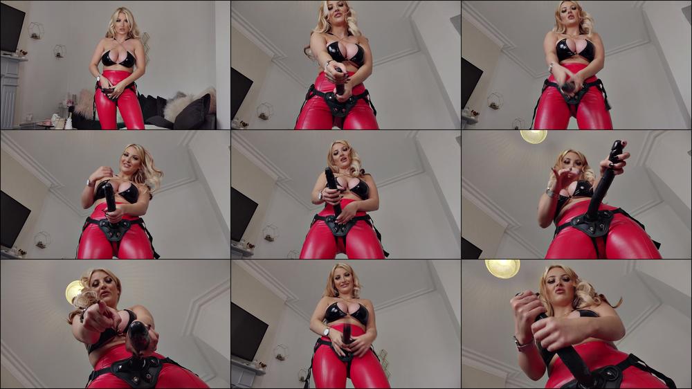 Slave takes huge strap on