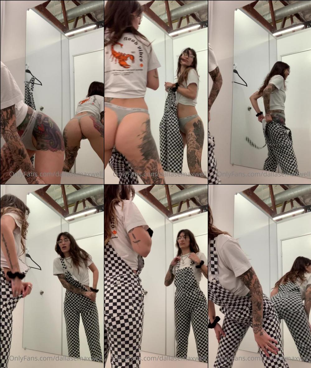 dallasemaxx 02 02 2021 2021569487 trying on these adorable denim overalls in a dressing