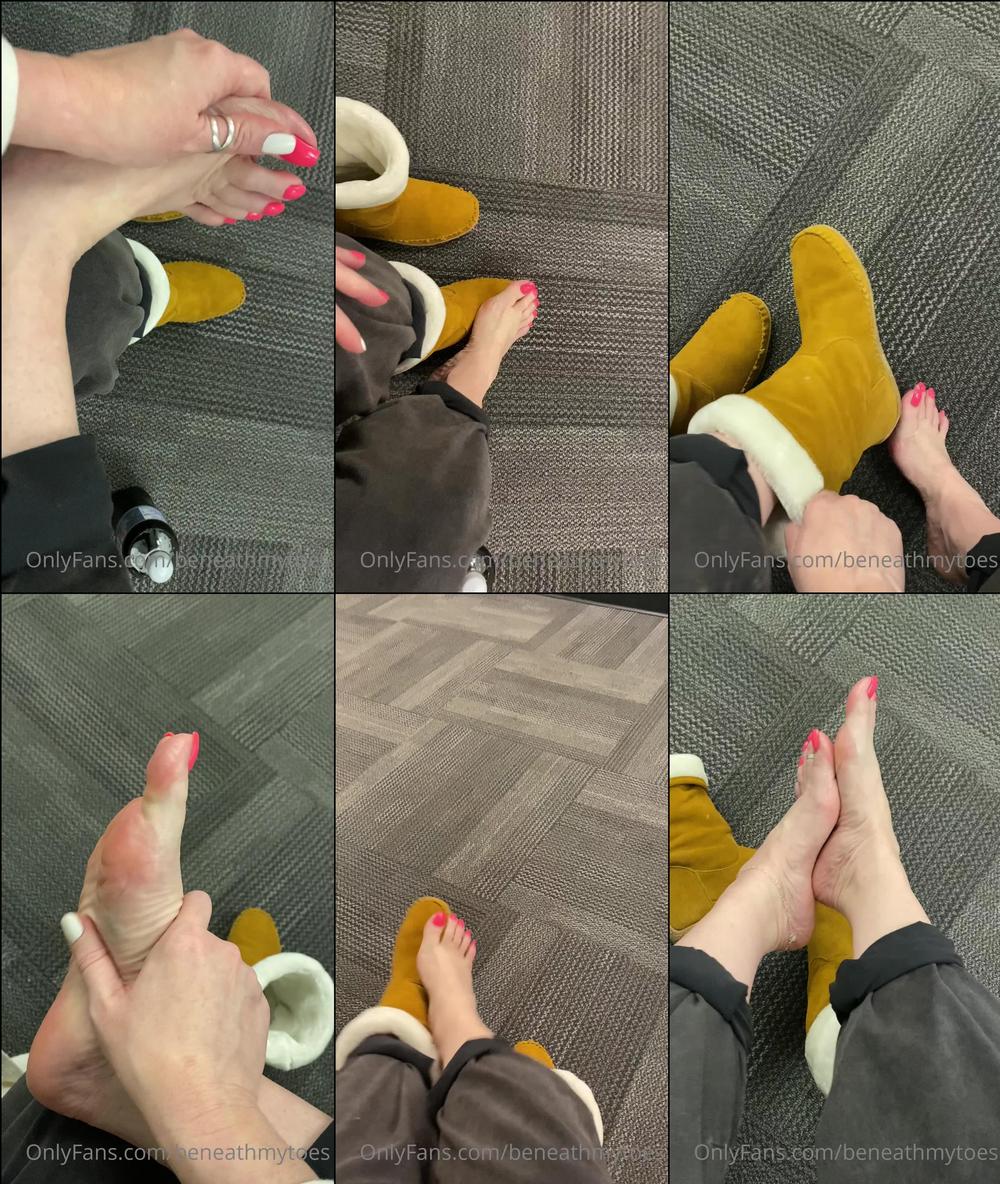 beneathmytoes 02 12 2021 2290914494 Quick break. No socks today so my feet ate itchy in these furry ass boots