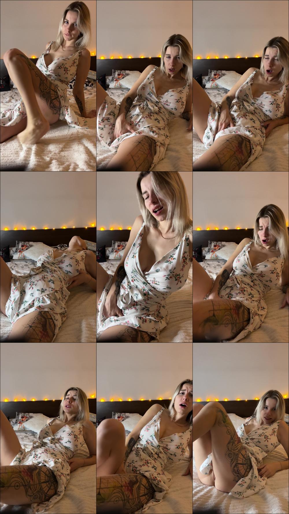 I play with my pussy through dress
