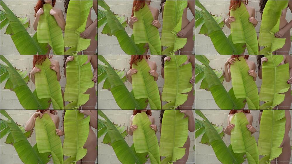 thenikitafoxx 07 05 2020 294058028 I made this little vid with @xoxokayla  We're hiding our naked bodies behind palm tree lea