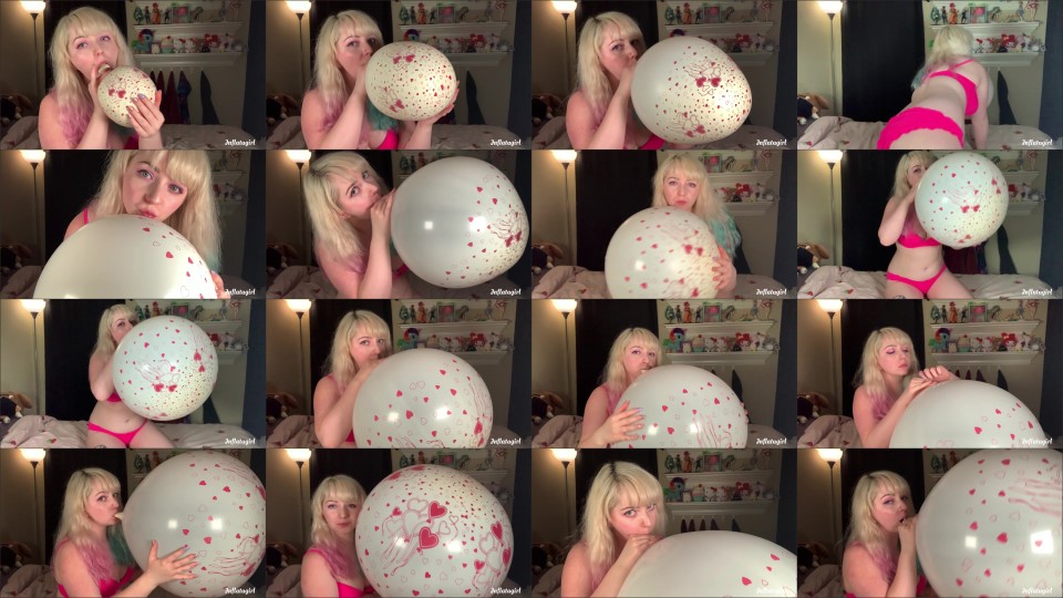 Inflatagirl Blowing Up My 32Quot Round Hearts Balloon