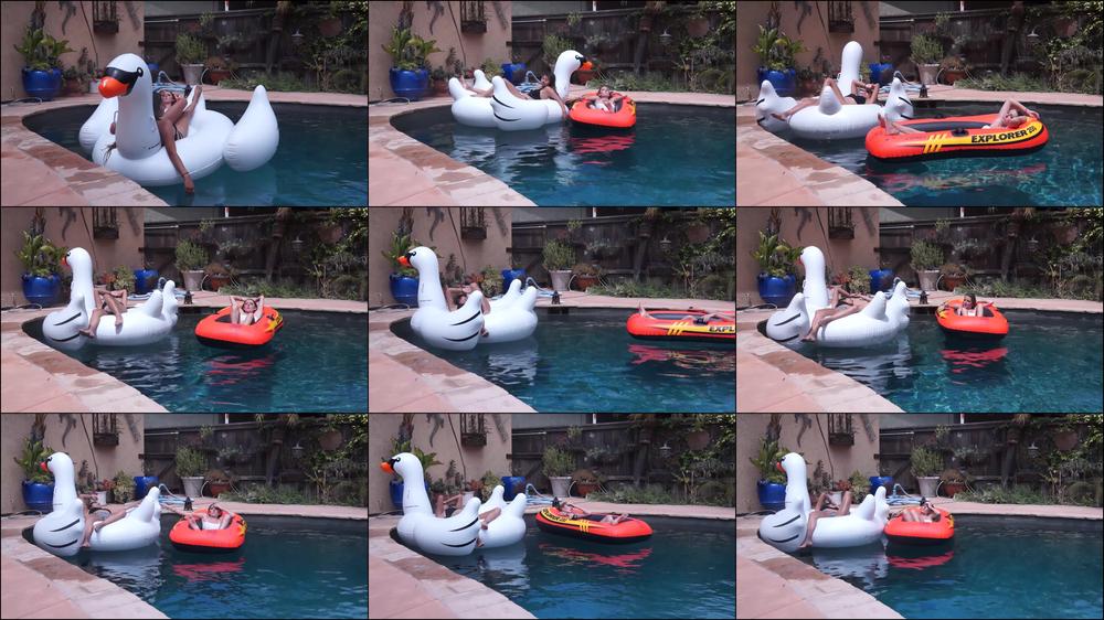Vivian n Madison Chillin' on Inflatables