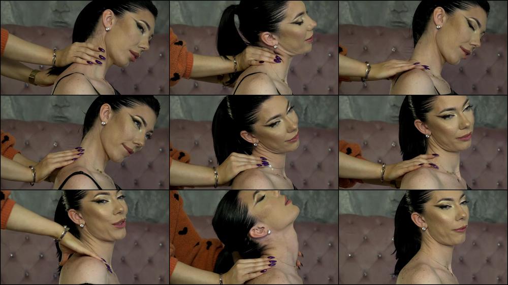 Having my friend massaging my neck, with her long sexy nails