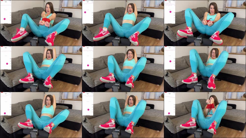 Made to cum in leggings - Tied hands with Lush in pussy