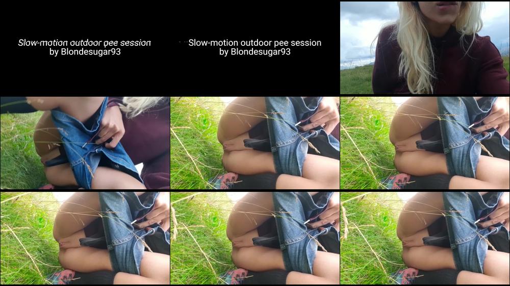 Slow-motion outdoor pee
