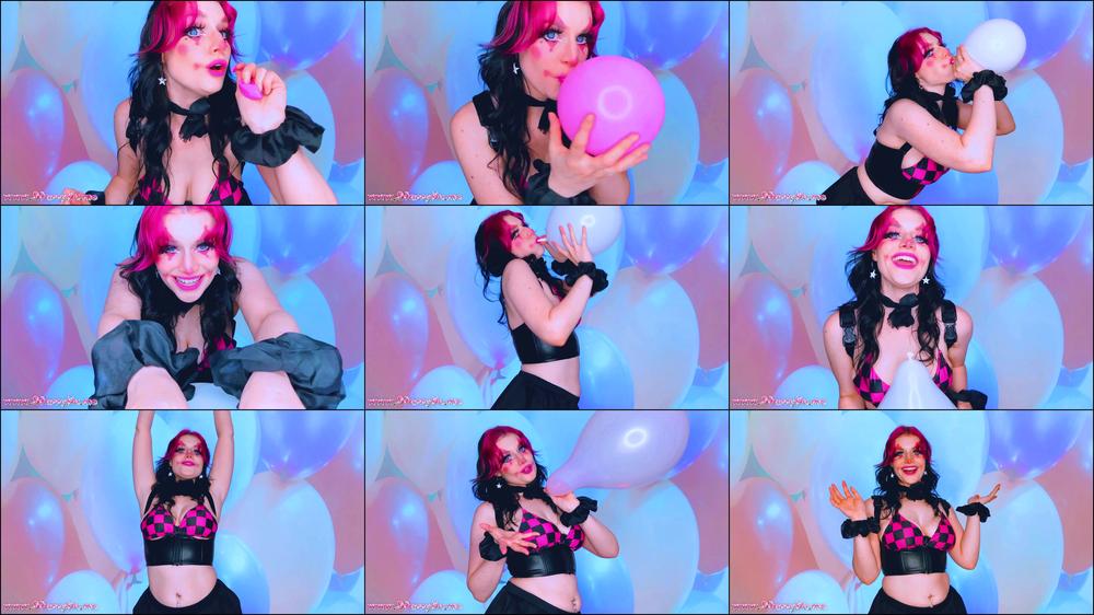 Clown Girl Blows Balloons JOI