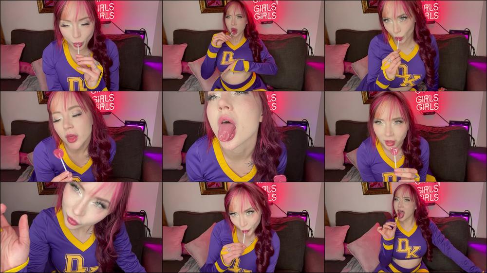 Cheerleader ASMR mouth tease