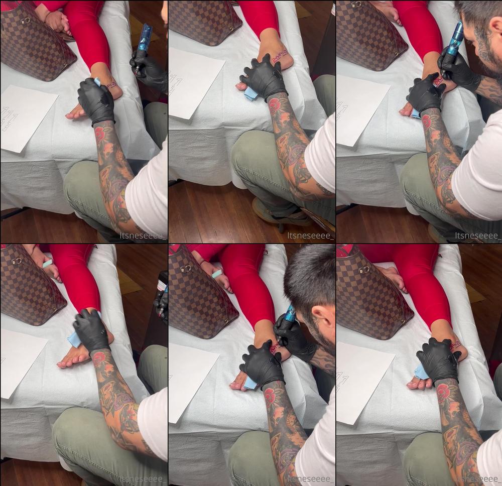 itsnese 04 03 2022 2382718980 new tattoo on my foot clip of me getting tatted