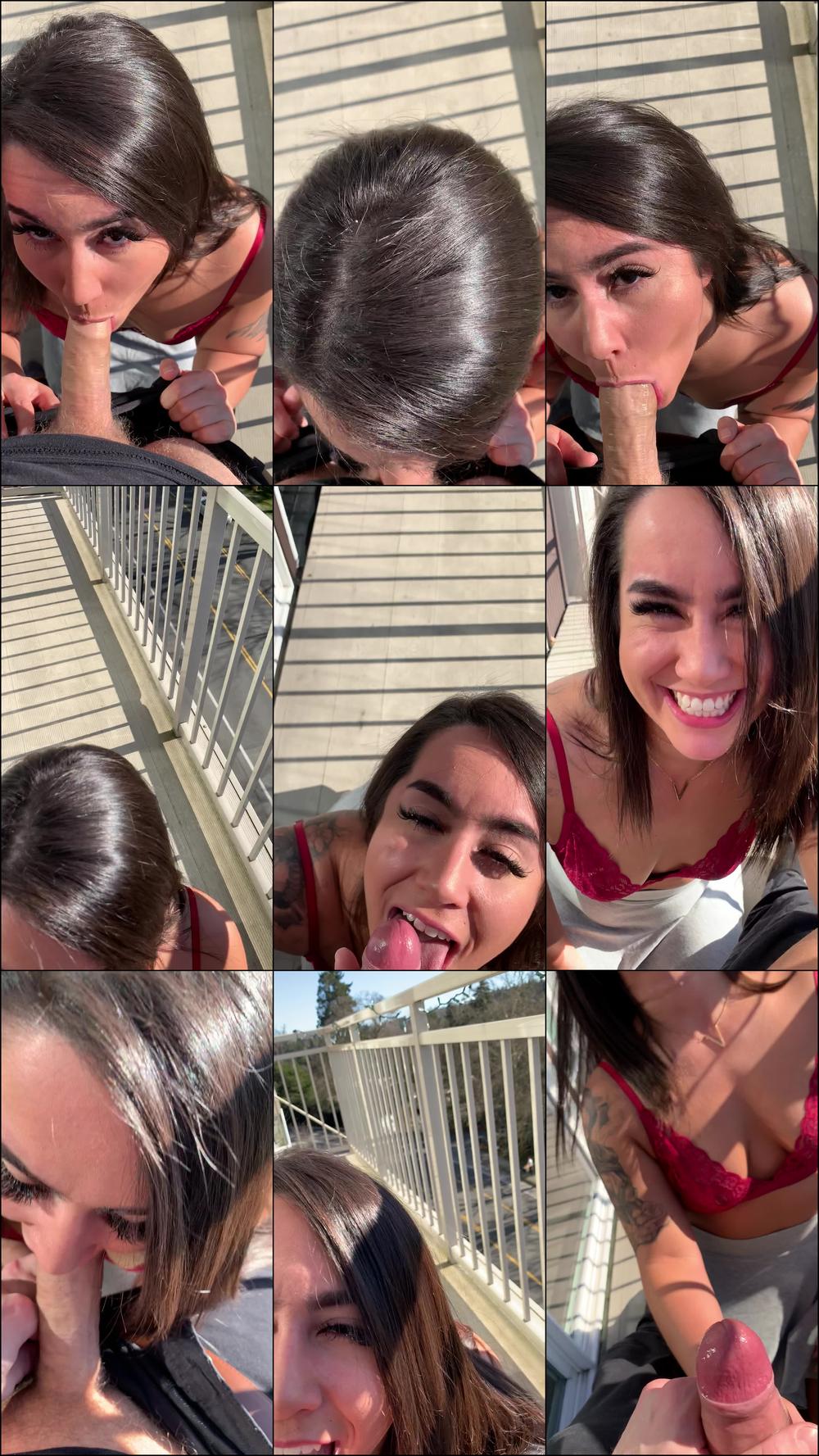 Public Balcony Pov Blowjob