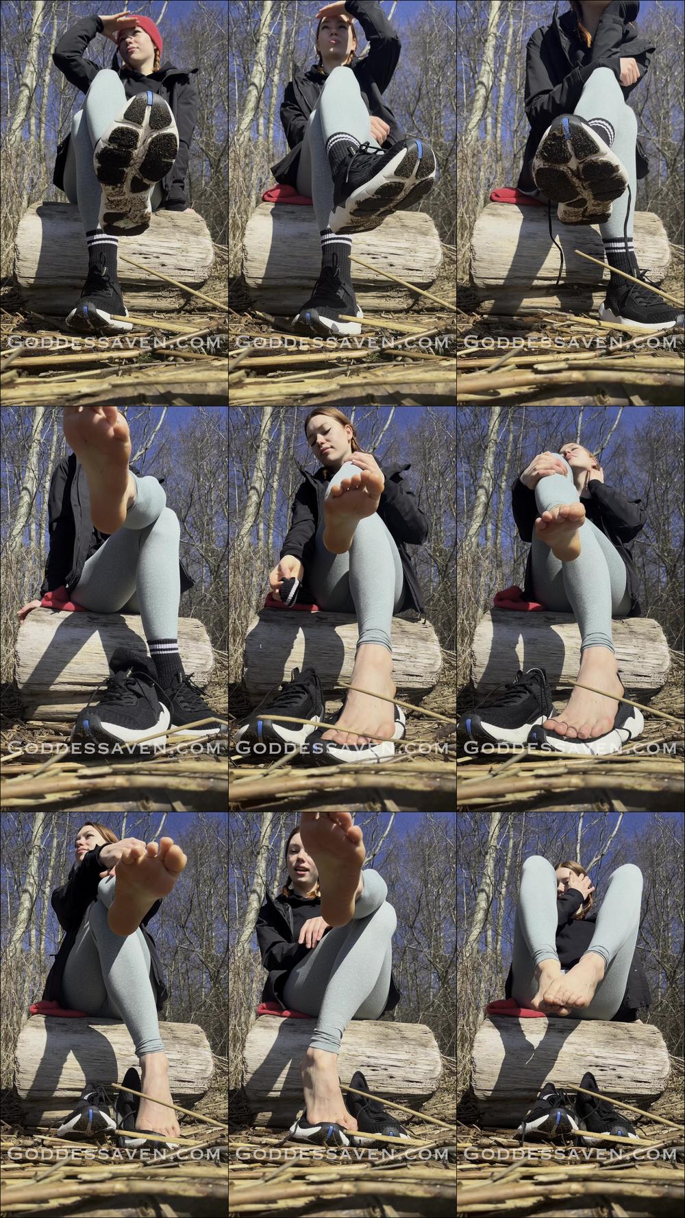 Resting my smelly feet in the park