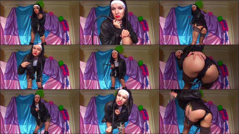 Leather NUN WHIP Dominatrix JOI